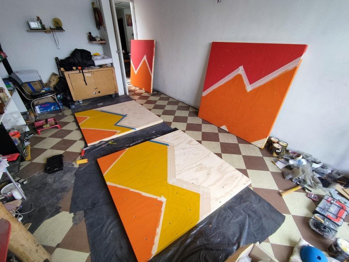 Muro para el hogar naranja